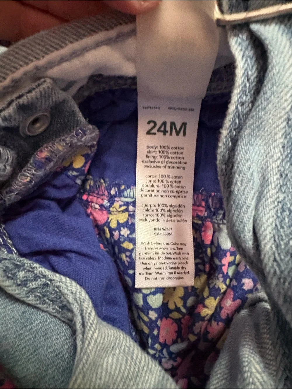 Oshkosh Floral & Denim Overall Jumper Dress